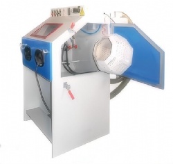 Double gun drum sandblasting machine